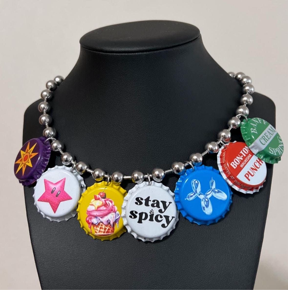 Vintage bottle cap necklace